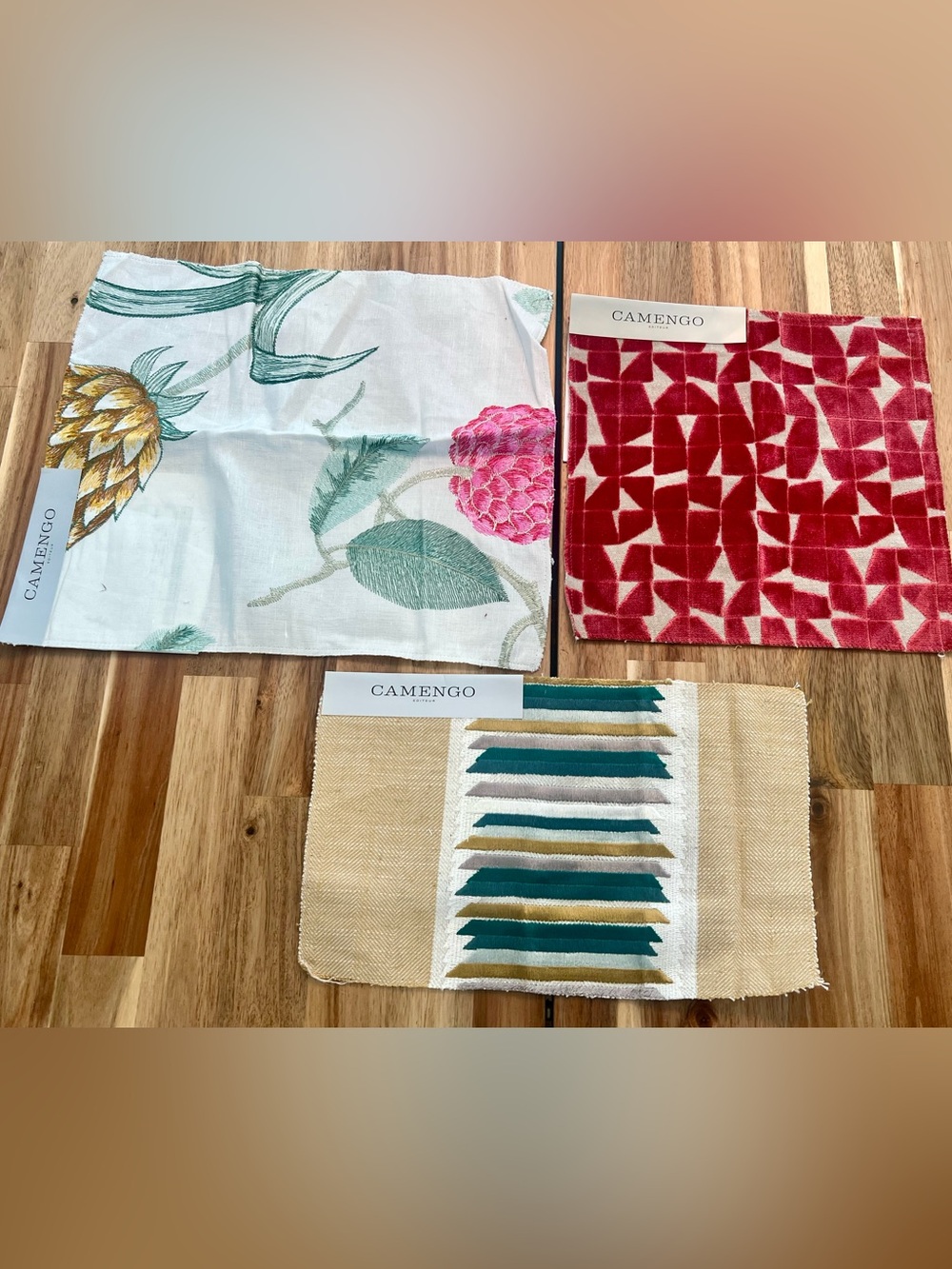 Camengo Fabric Samples Floral Akono, Menorca, Orlando Discontinued